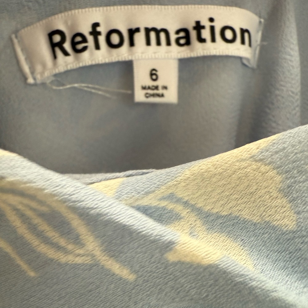 Reformation Rudie Blue Floral Mini Dress - 6 - Picture 8 of 8